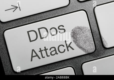 Concetto di criminalità su Internet immagini, attacco DDos (attacco denial of service) Foto Stock