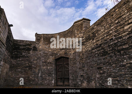 Cantiere al Kilmainham Gaol dove i prigionieri sono stati eseguiti in seguito alla insurrezione 1916, Dublino, Irlanda Foto Stock