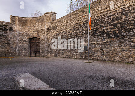 Cantiere al Kilmainham Gaol dove i prigionieri sono stati eseguiti in seguito alla insurrezione 1916, Dublino, Irlanda Foto Stock