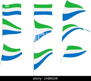 Vettore di disegno di impostare con la Sierra Leone Bandiera Illustrazione Vettoriale