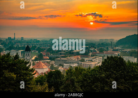 Sunrise a Lubiana, capitale della Slovenia Foto Stock