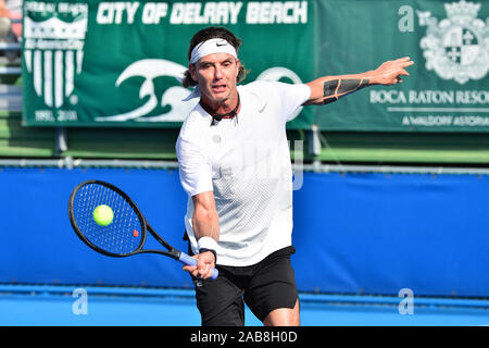 DELRAY Beach, FL - novembre 23: Gavin Rossdale assiste il 30TH Annuale Chris Evert Pro-Celebrity classico del tennis al Delray Beach Tennis Center il 23 novembre 2019 in Delray Beach, Florida. Credito: MPI10 / MediaPunch Foto Stock