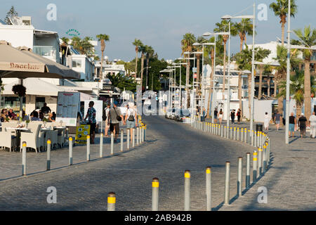 Poseidonos Avenue,lungo il lungomare di Paphos, Cipro Foto Stock