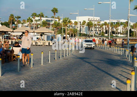 Poseidonos Avenue,lungo il lungomare di Paphos, Cipro Foto Stock