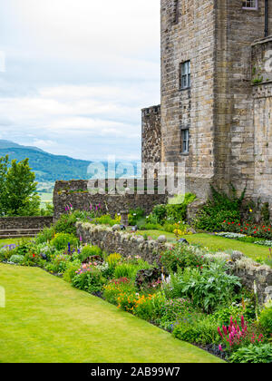 Queen Anne giardino, Stirling Palace e il Castello di Stirling, Scozia, Regno Unito Foto Stock