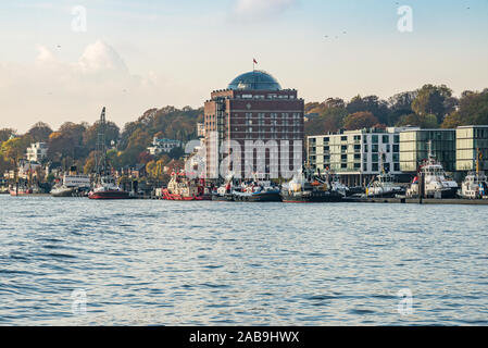 Amburgo, Germania - 09 novembre 2019. Panorama di Sankt Pauli trimestre Foto Stock