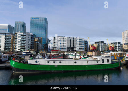 Barclays e Citi bank building, Canary Wharf, il quartiere finanziario di Londra, Regno Unito - 8 Feb 2018 Canary Wharf business district è costruito su una parte del Foto Stock