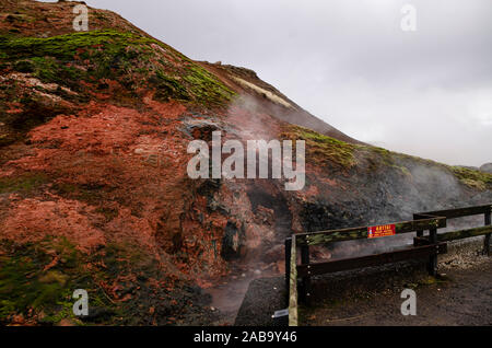 Pulire l'energia geotermica fuggiti dai geyser dalle viscere della terra Foto Stock