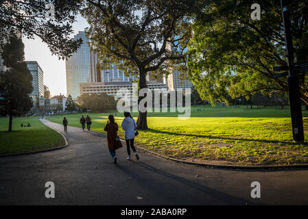 Dominio, un patrimonio-elencati di 34 ettari di spazio aperto si trova sulla frangia orientale del quartiere finanziario centrale di Sydney, Sydney, Australia Foto Stock