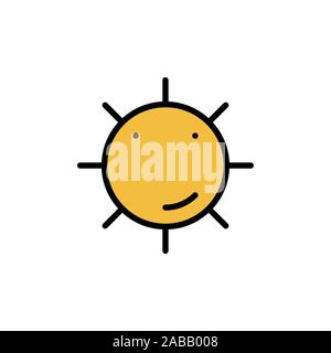 Sun vector divertente icona cartoon Illustrazione Vettoriale