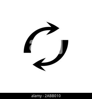 Doppia freccia di retromarcia, sostituire icona segno di scambio, simbolo Illustrazione Vettoriale