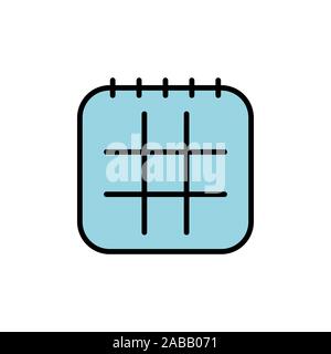 Vettore di calendario icona di colore sulla parete. segno, simbolo Illustrazione Vettoriale