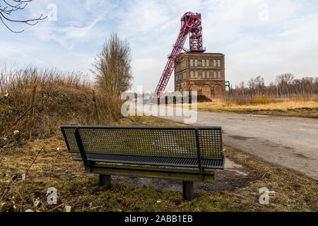 Miniera di Sterkrade colliery in Oberhausen, albero 1, monumento industriale, Foto Stock