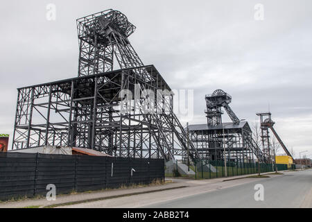 Ponteggio della ex Radbod colliery, ora una zona industriale in Hamm Foto Stock