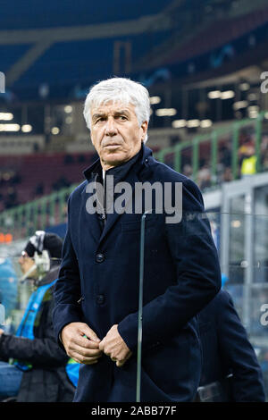 Milano, Italia. 26 Nov, 2019. GIAN PIERO gasperini (Atalanta)durante il round del Torneo - Atalanta vs Dinamo Zagreb, Soccer Champions League campionato Gli uomini in Italia, a Milano, 26 novembre 2019 - LPS/Francesco Scaccianoce Credito: Francesco Scaccianoce/LP/ZUMA filo/Alamy Live News Foto Stock