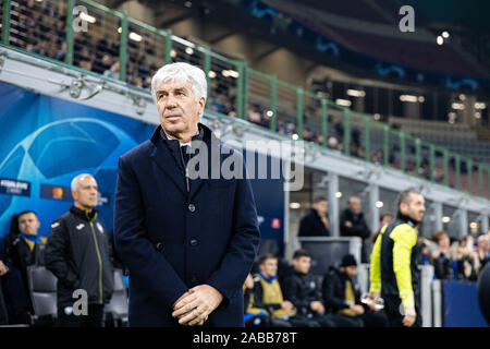 Milano, Italia. 26 Nov, 2019. GIAN PIERO gasperini (Atalanta)durante il round del Torneo - Atalanta vs Dinamo Zagreb, Soccer Champions League campionato Gli uomini in Italia, a Milano, 26 novembre 2019 - LPS/Francesco Scaccianoce Credito: Francesco Scaccianoce/LP/ZUMA filo/Alamy Live News Foto Stock