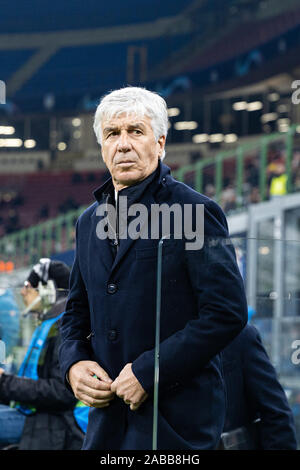 Milano, Italia. 26 Nov, 2019. GIAN PIERO gasperini (Atalanta) durante il round del Torneo - Atalanta vs Dinamo Zagreb, Soccer Champions League campionato Gli uomini in Italia, a Milano, 26 novembre 2019 Credit: Indipendente Agenzia fotografica/Alamy Live News Foto Stock