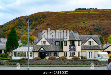 Aber Falls Hotel, Abergwyngregyn, Gwynedd, il Galles del Nord. Presa nel novembre 2019. Foto Stock