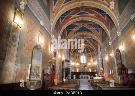 La chiesa gotica di Sant'Andrea Apostolo (chiesa di Sant'Andrea Apostolo) nel centro storico di Spello, Umbria, Italia. 21 agosto 2019 © Wojciech Strozyk / Foto Stock