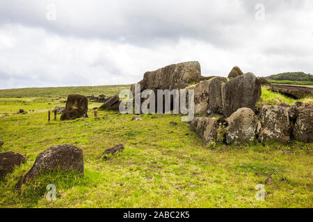 Ahu Vinapu, Rapa Nui, Isola di Pasqua, Cile. Foto Stock