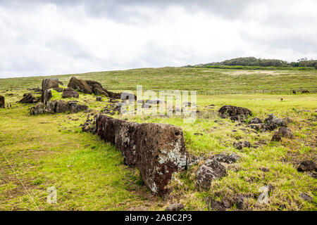 Ahu Vinapu, Rapa Nui, Isola di Pasqua, Cile. Foto Stock