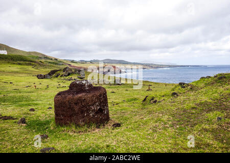 Ahu Vinapu, Rapa Nui, Isola di Pasqua, Cile. Foto Stock