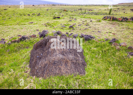 Ahu Vinapu, Rapa Nui, Isola di Pasqua, Cile. Foto Stock