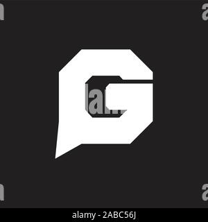 Lettera g parlare di bolla logo geometrico vettore Illustrazione Vettoriale