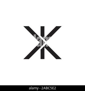 Lettera kk xk kx vettore logo Illustrazione Vettoriale