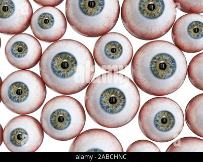 3d reso illustrazione di un gruppo di bulbi oculari Foto Stock
