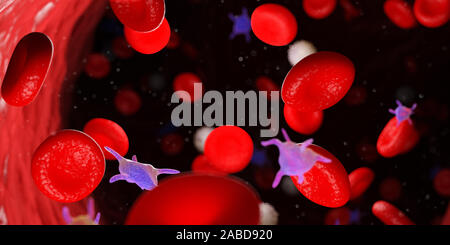 3D Rendering accurato dal punto di vista medico illustrazione del sangue umano Foto Stock