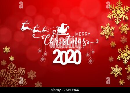 Natale biglietto di auguri con la stagione calligrafico auguri e composizione di elementi di festa Illustrazione Vettoriale