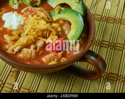 Mexican slow cooker Fiesta zuppa di pollo, non solo senza glutine e senza latte e derivati Foto Stock