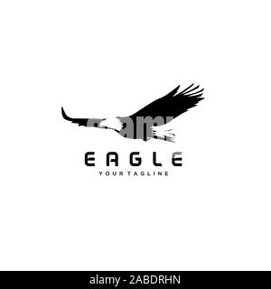 Eagle bird lo spazio negativo. Logo vettoriale Modello icona Illustrazione Vettoriale