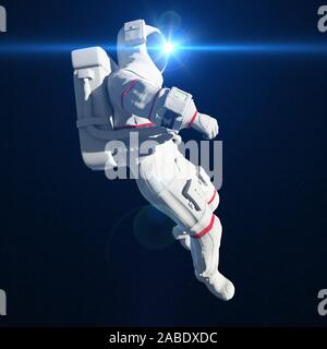 3d reso illustrazione di un astronauta nello spazio Foto Stock