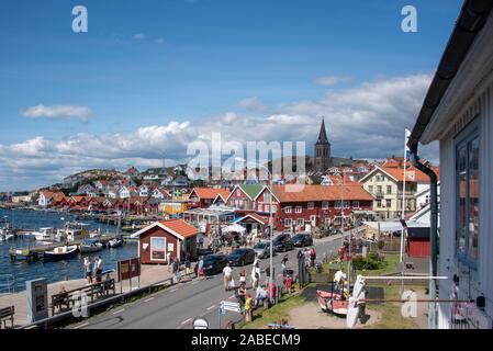 09 luglio 2019, Svezia, Fjällbacka: Vista di Fjällbacka, città natale dello scrittore di Camilla Läckberg, Svezia occidentale. Foto: Stephan Schulz/dpa-Zentralbild/ZB Foto Stock