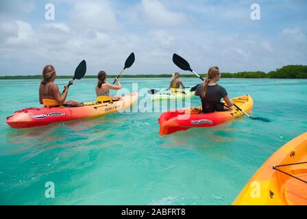 Il kayak nei Caraibi Foto Stock