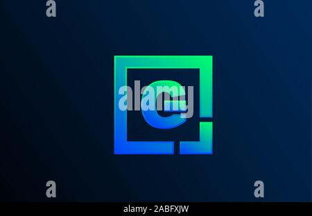 Blu Verde lettera G alfabeto logo design icona per business. Adatto come un logotipo Illustrazione Vettoriale