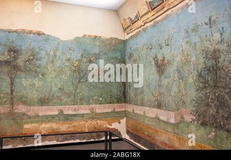 Italia, Roma, Palazzo massimo alle Terme, Museo Nazionale Romano, Museo Nazionale Romano, Villa di Livia a prima porta (i secolo a.C.), dipinti romani Foto Stock