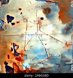 Moderno dipinto astratto in colori tenui Foto Stock