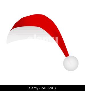 Santa hat cap isolati su sfondo bianco. Modello di maschera Illustrazione Vettoriale