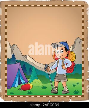 Pergamena con tema Viaggi 9 - eps10 illustrazione vettoriale. Illustrazione Vettoriale