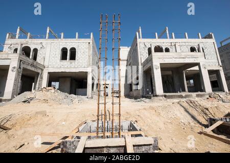 Costruzione di nuove ville di lusso in Dubai Emirati Arabi Uniti Foto Stock