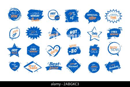 Impostare grande vendita figurine venerdì nero Offerte speciali vendita marketing promozione vacanze shopping concetto campagna pubblicitaria nel retail orizzontale illustrazione vettoriale Illustrazione Vettoriale