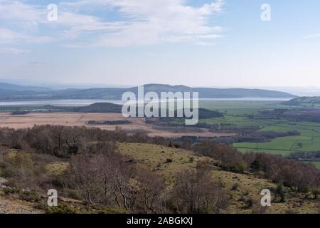 Fiume estuario del Kent con Arnside viadotto Foto Stock