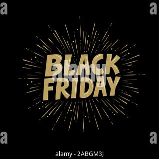 Banner del Black Friday. Illustrazione vettoriale del disegno tipografico Illustrazione Vettoriale