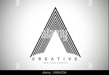 Una lettera di linee vettore Logo Design. Creative Una lettera icona illustrazione vettoriale. Illustrazione Vettoriale