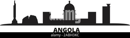 Angola skyline della città isolata illustrazione vettoriale. Angola cityscape di viaggio con i punti di riferimento Illustrazione Vettoriale
