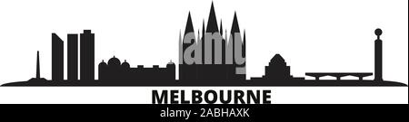Australia, Melbourne skyline della città isolata illustrazione vettoriale. Australia, Melbourne travel cityscape con punti di riferimento Illustrazione Vettoriale