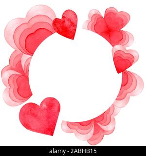 Modello di scheda con un background cuori mettere il testo , adatto per un giorno di San Valentino Foto Stock